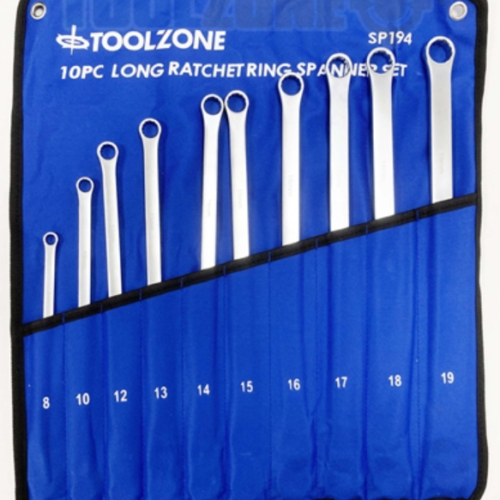 10Pc Long Ratchet Spanner Set In Pouch home Home 10Pc Long Ratchet Spanner Set In Pouch 500x500