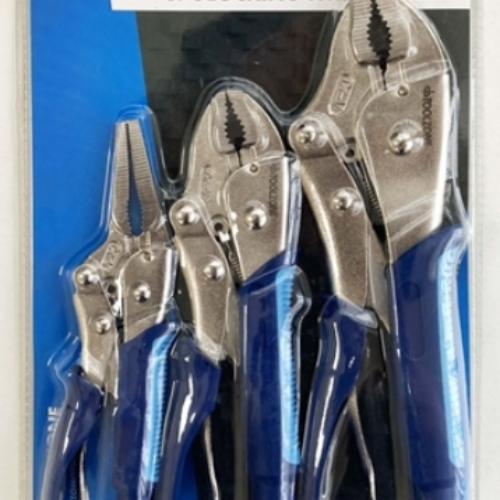 3Pc Curved Locking Plier Set | 6.5″, 7″, & 10″